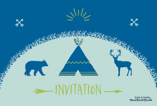 Cartes d'invitation tipi