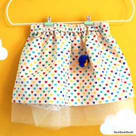 Needle cord heart skirt