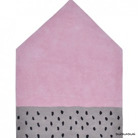 Tapis chambre d'enfant, forme maison rose, gris et noir