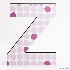 lettera in legno Z - trama pallini