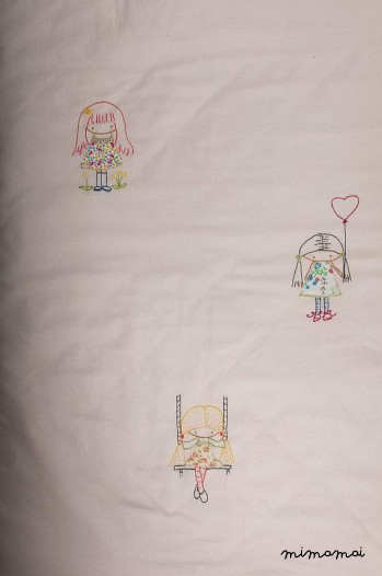 Applique di neonata coperta, mano ragazze ricamati, coperta culla passeggino unico regalo