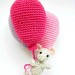Mouse with pink and lilac balloons decoration for a baby girl nursery