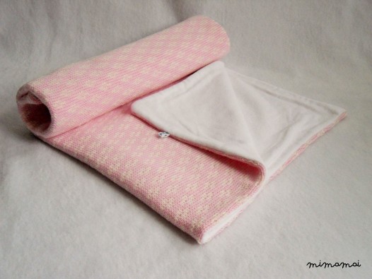 Pink Knitted Baby Blanket - Set
