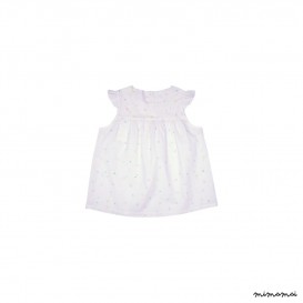 Blouse &agrave; volants imprim&eacute;e Violette