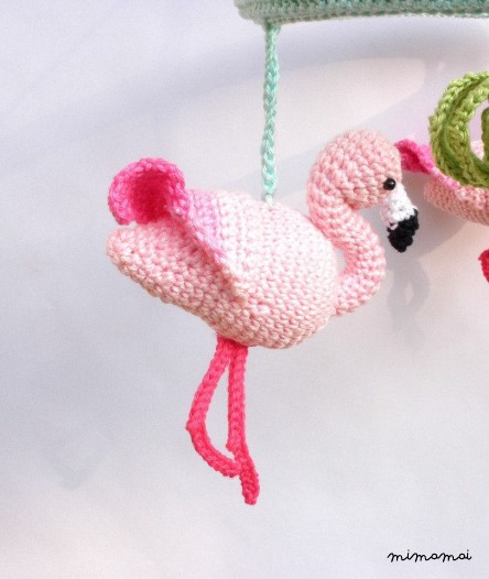 Pink Flamingo Baby Mobile