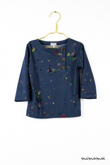 Caspar t-shirt in dark blue with the paint splatter print