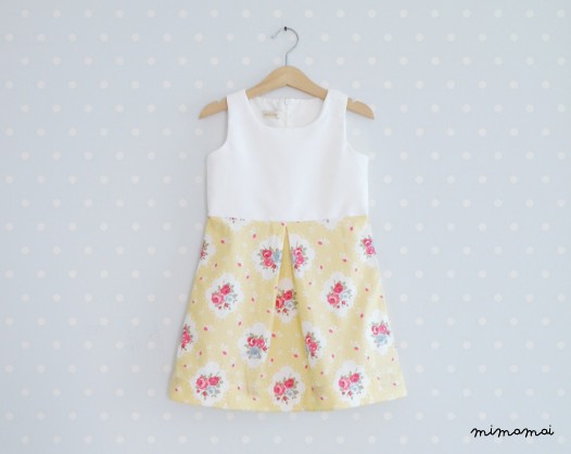 Vintage Inspired Girls Dress Yellow