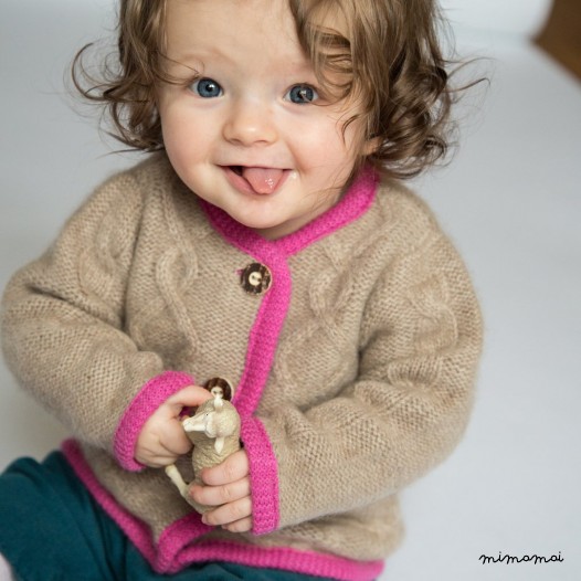 Aran Cardigan Beige M&eacute;lange