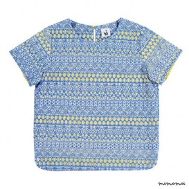 T Top blue graphic lace