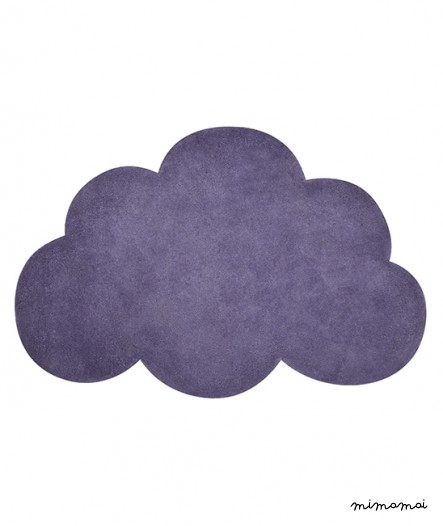 Tapis chambre de b&eacute;b&eacute; de forme nuage couleur mauve