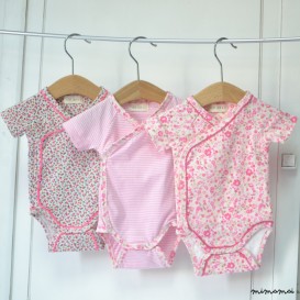 Set of 3 Pink Baby Vests