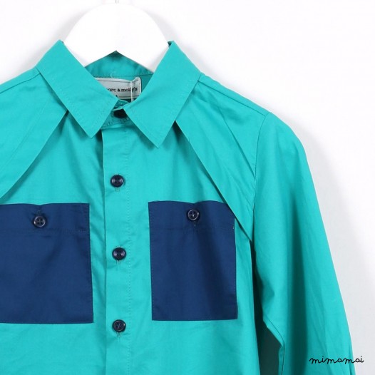 Long-sleeved Pockets Shirt green