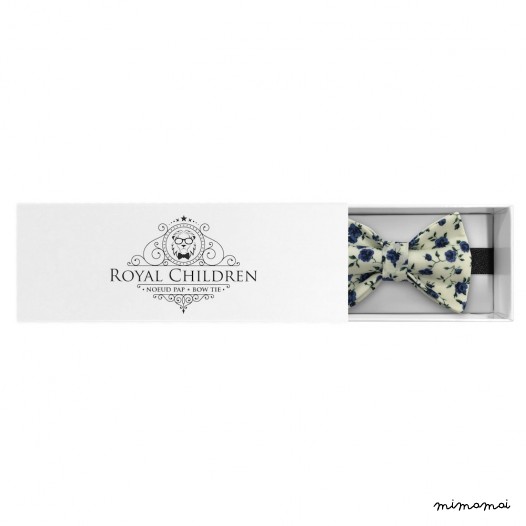 Child white and blue "Liberty" pattern bow tie
