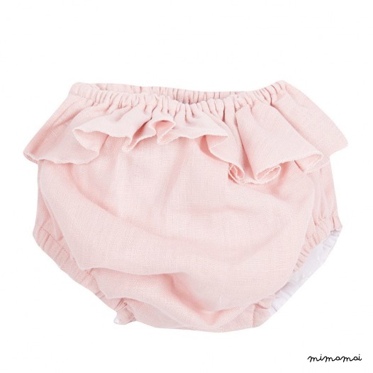 Linen bloomer, Bloomer misty rose, Baby bloomer, Pink Linen Summer Bloomers