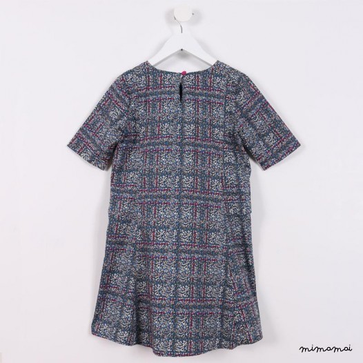 Flare T Dress blue and pink