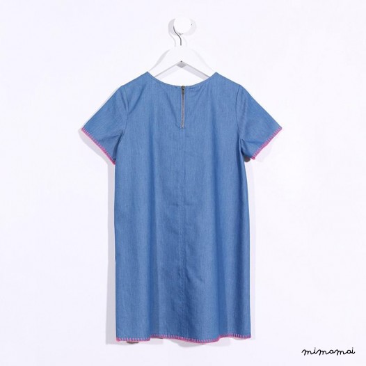 Boxy T-Dress pink stripes