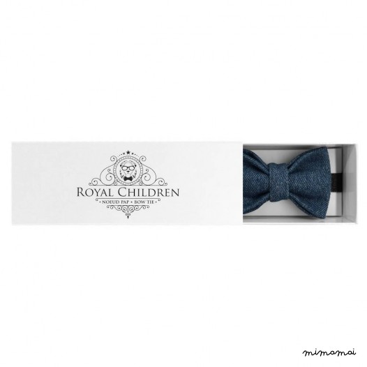 Child faded denim bow tie