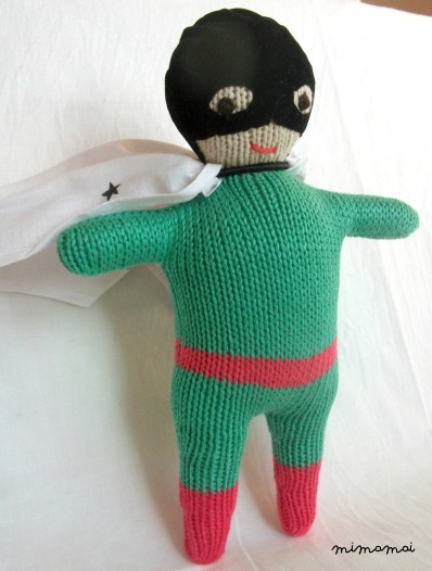Superhero doll - Green & Fuchsia