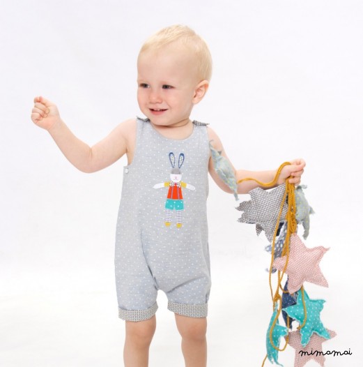 Patchwork Bunny Boy Dungarees
