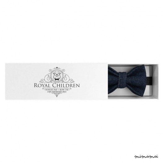 Child raw denim bow tie, cotton