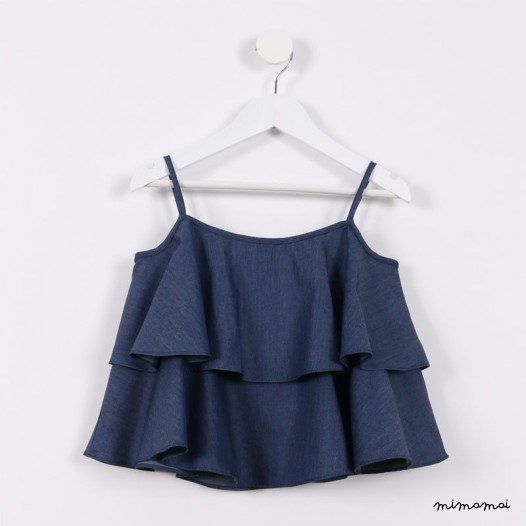 Layered Spag Top blue