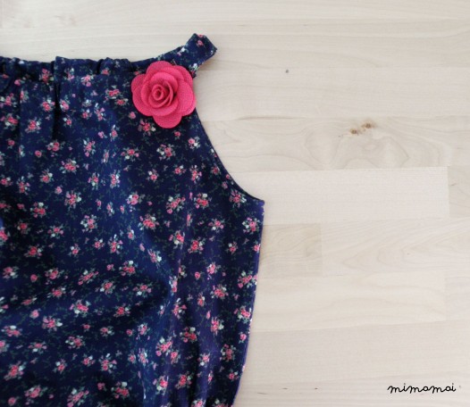 Navy florals Rompersuit for little girls