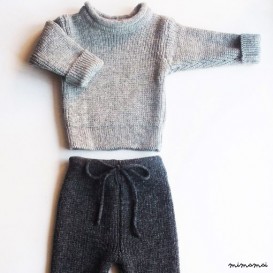 Babies/Children's knitted lambswool roll-neck Sweater and Pants set