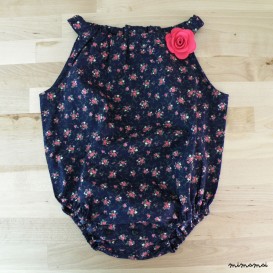 Navy florals Rompersuit for little girls