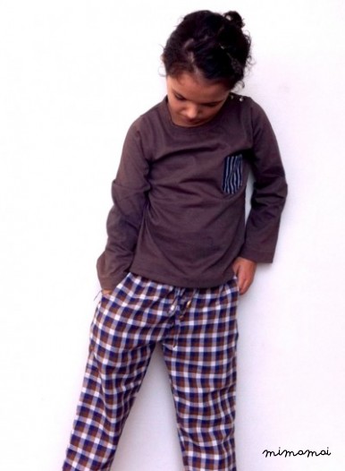 Check brown pant