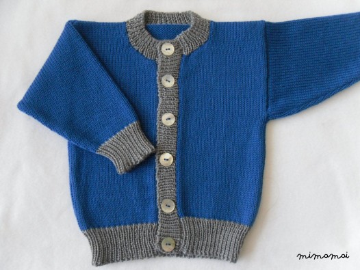 Boys Knit Cardigan - Blue & Grey