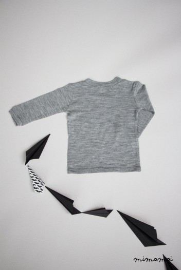Baby Merino wool grey long sleeve blouse