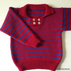 Childrens Knit Jumper, Knitted Woolen Sweater Red & Blue