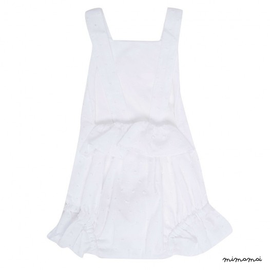 Baby girl romper set in white cotton , Baby Dress, Baby body
