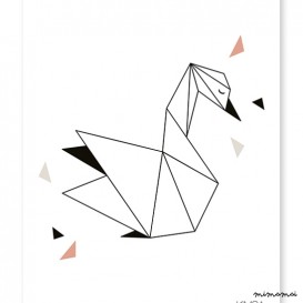 Affiche g&eacute;om&eacute;trique cygne