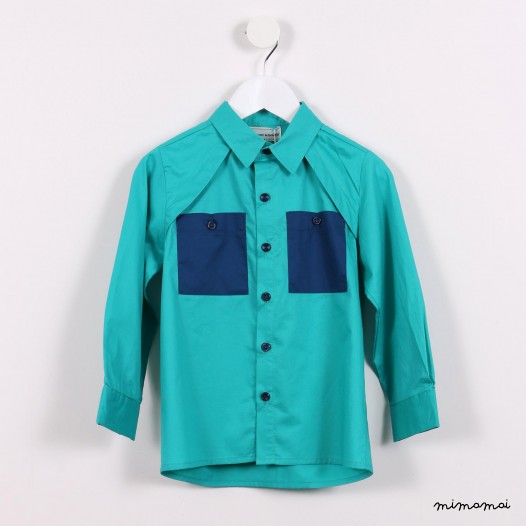 Long-sleeved Pockets Shirt green