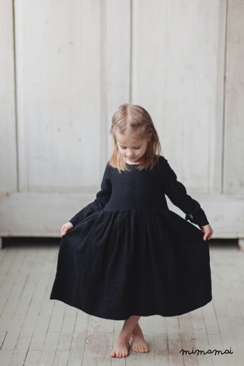BLACK SMOCK DRESS