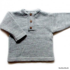 Babies/Children's Virgin wool sweater/Tshirt/Henley style/long sleeve top