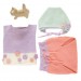 Maglia bambino insieme. Maglione, copertura del pannolino e protezione. Colori pastello.