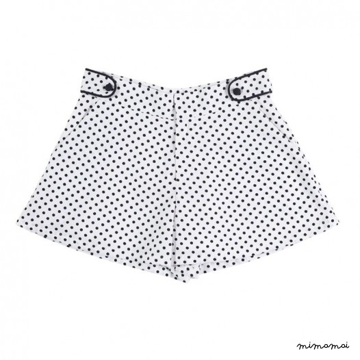 Epaulette Flare Shorts black dot