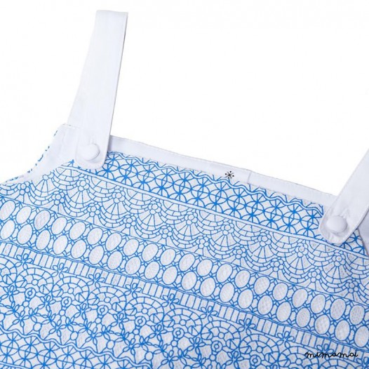 A-Line Strap Dress blue graphic