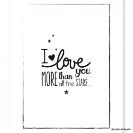 Affiche noir et blanc i love you