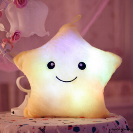 Star LED light up cushion - Yellow