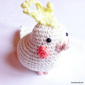 Crochet Cockatiel stuffed animal, amigurumi bird, cockatiel toy