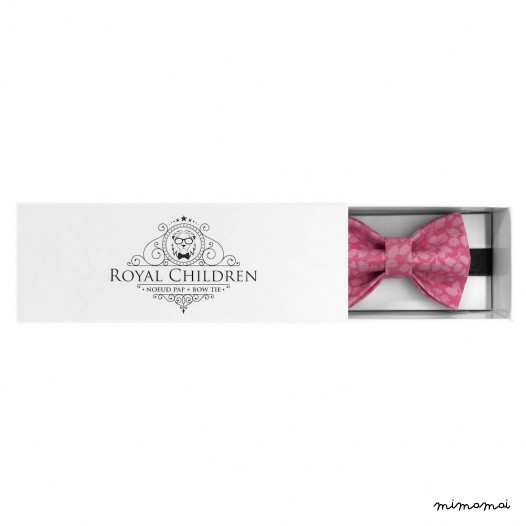 Child pink with pastel-pink flowers bow tie, cotton