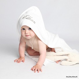 Personalised White Baby Hooded Towel