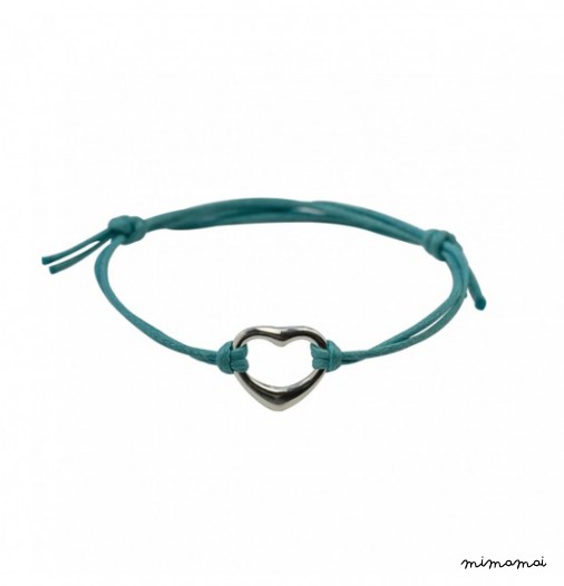 Sterling silver big heart bracelet