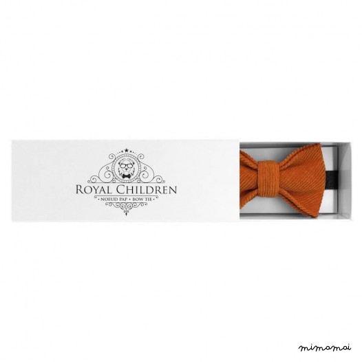 Child orange bow tie, cotton corduroy