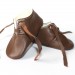 6-12 Months Slippers / Baby Shoes Soft Sole Lamb Leather Brown Marron OwO SHOES