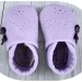 A mano morbida pelle suola scarpa pantofole - viola, viola-bambino con arco