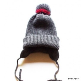Babies/Children's Double knitted Virgin wool beanie with Pom-Pom/winter hat/bonnet/pom-pom hat